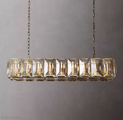 Harlow Multi Crystal Rectangular Chandelier-Nobipets