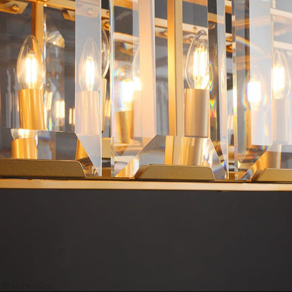 Harlow Multi Crystal Rectangular Chandelier-Nobipets
