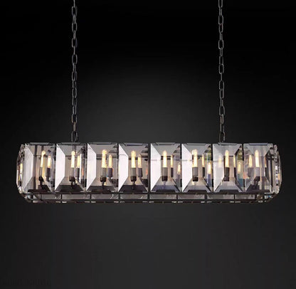 Harlow Multi Crystal Rectangular Chandelier-Nobipets
