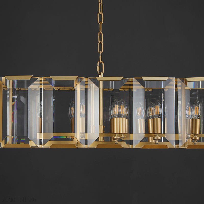 Harlow Multi Crystal Rectangular Chandelier-Nobipets