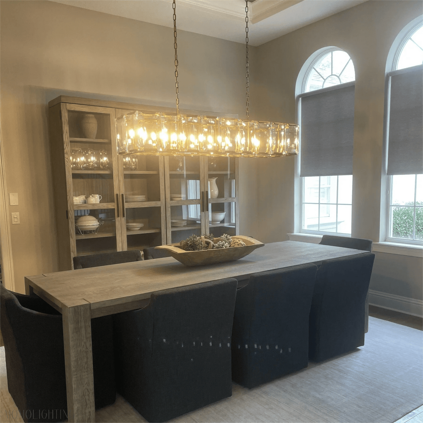 Harlow Multi Crystal Rectangular Chandelier-Nobipets
