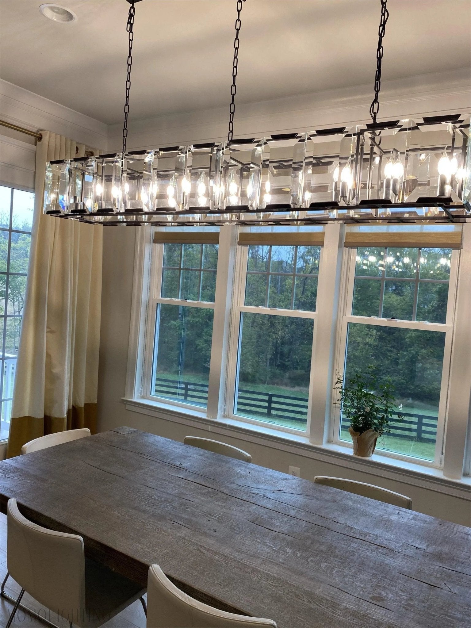 Harlow Multi Crystal Rectangular Chandelier-Nobipets