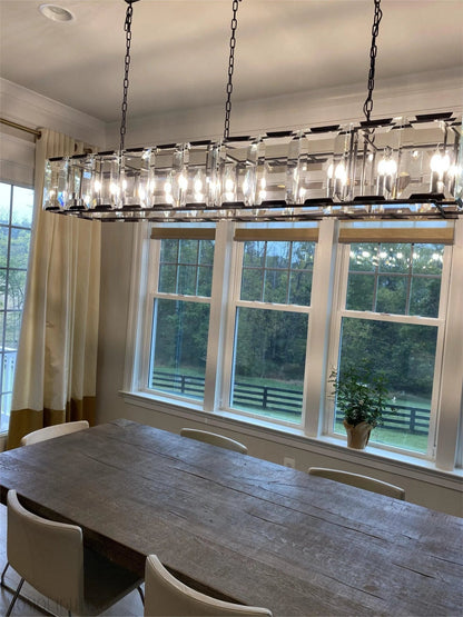 Harlow Multi Crystal Rectangular Chandelier-Nobipets