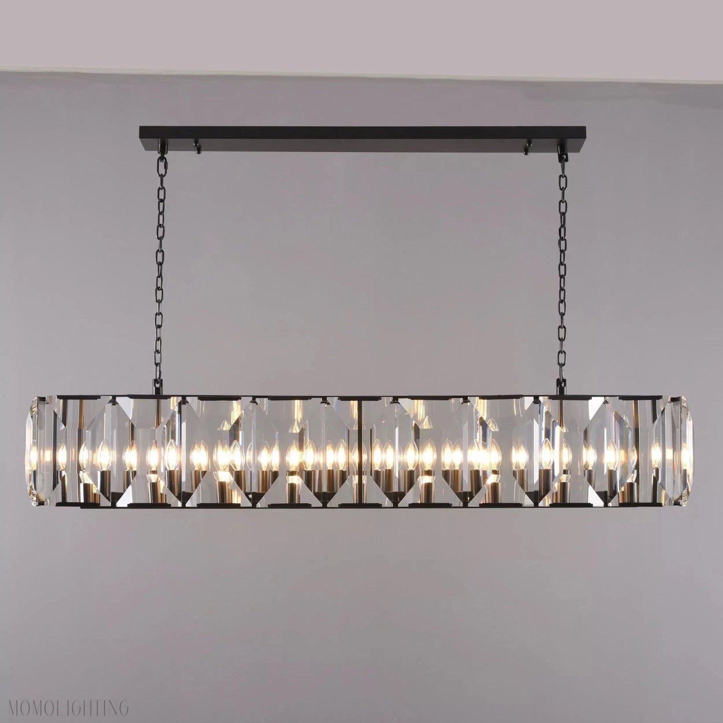Harlow Multi Crystal Rectangular Chandelier-Nobipets