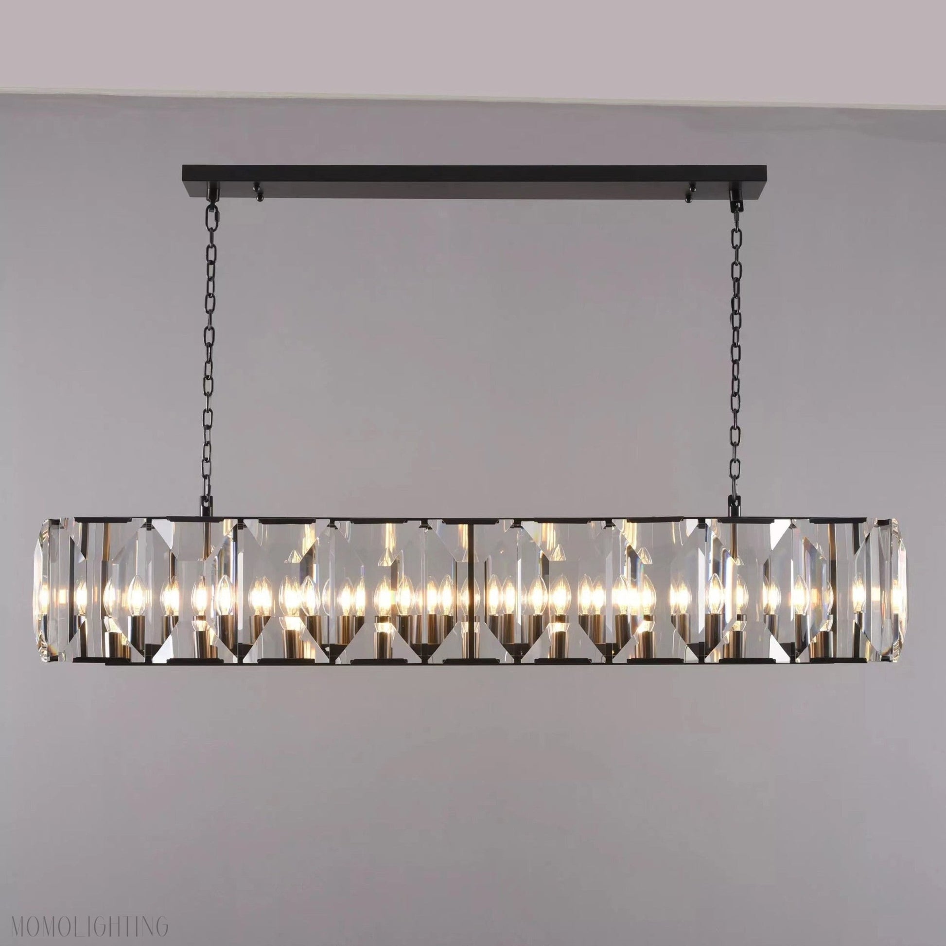 Harlow Multi Crystal Rectangular Chandelier-Nobipets