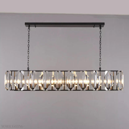 Harlow Multi Crystal Rectangular Chandelier-Nobipets