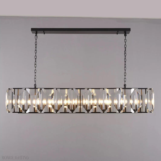 Harlow Multi Crystal Rectangular Chandelier-Nobipets