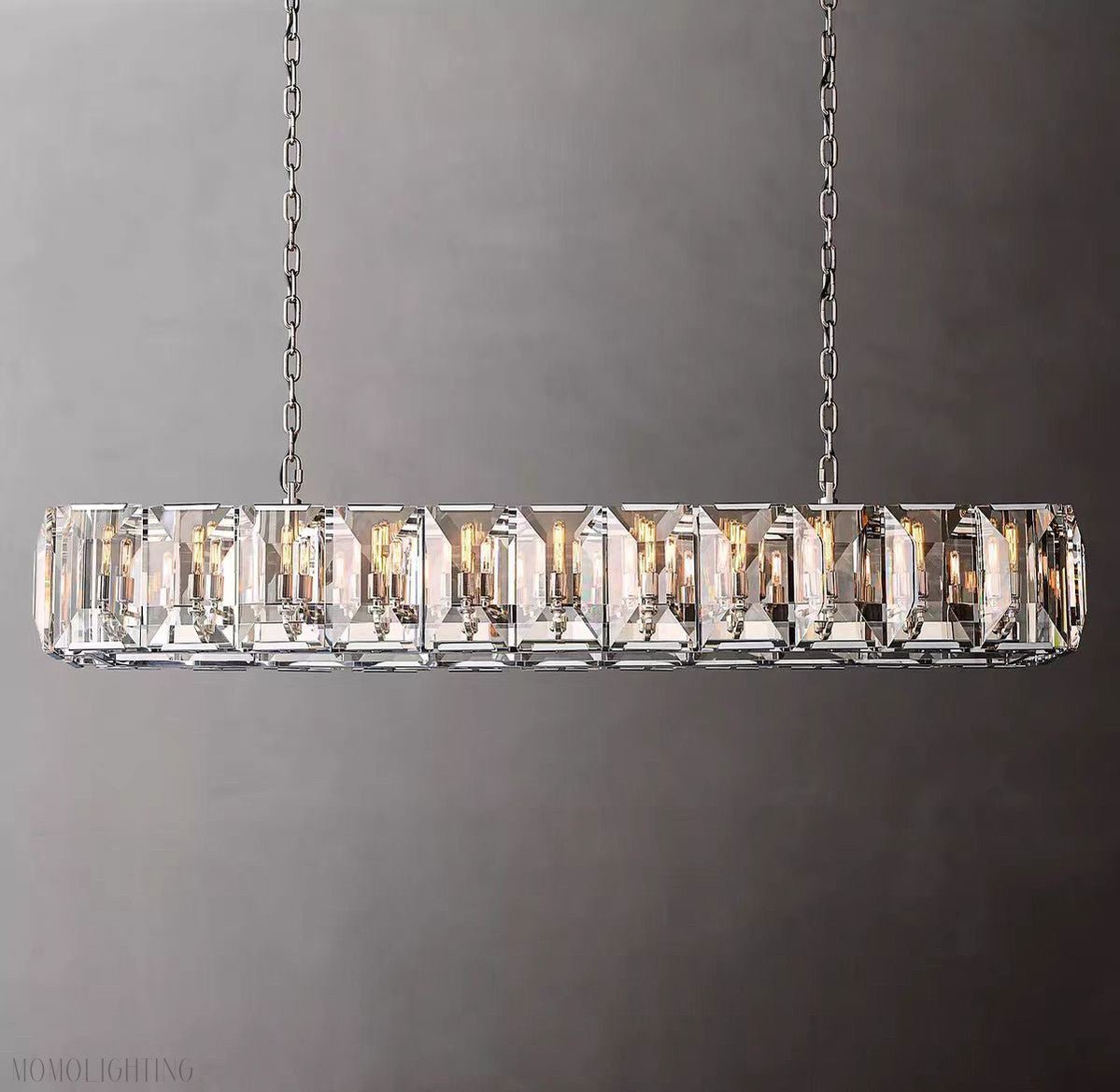 Harlow Multi Crystal Rectangular Chandelier-Nobipets