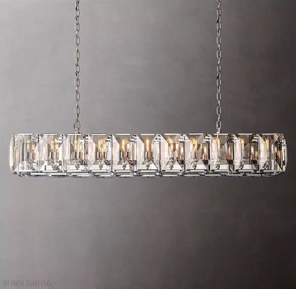 Harlow Multi Crystal Rectangular Chandelier-Nobipets