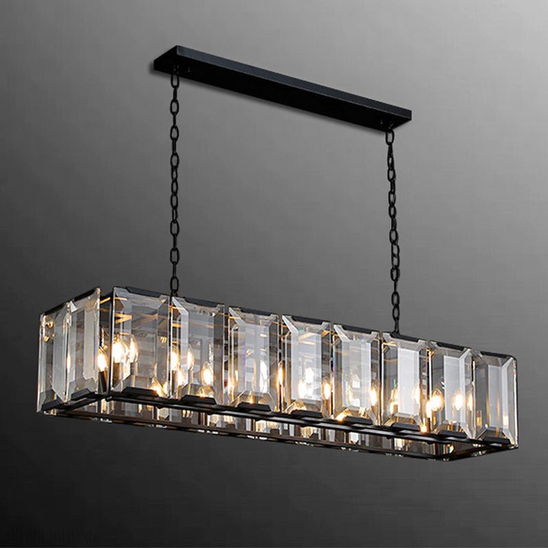 Harlow Multi Crystal Rectangular Chandelier-Nobipets