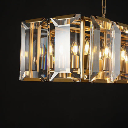 Harlow Multi Crystal Rectangular Chandelier-Nobipets