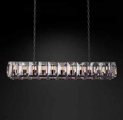 Harlow Multi Crystal Rectangular Chandelier-Nobipets