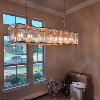 Harlow Multi Crystal Rectangular Chandelier-Nobipets