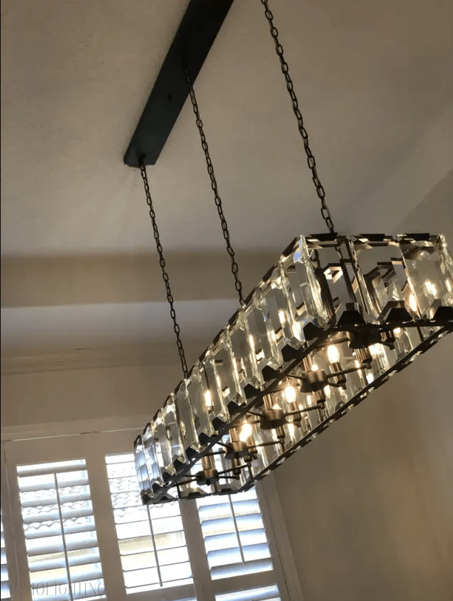 Harlow Multi Crystal Rectangular Chandelier-Nobipets