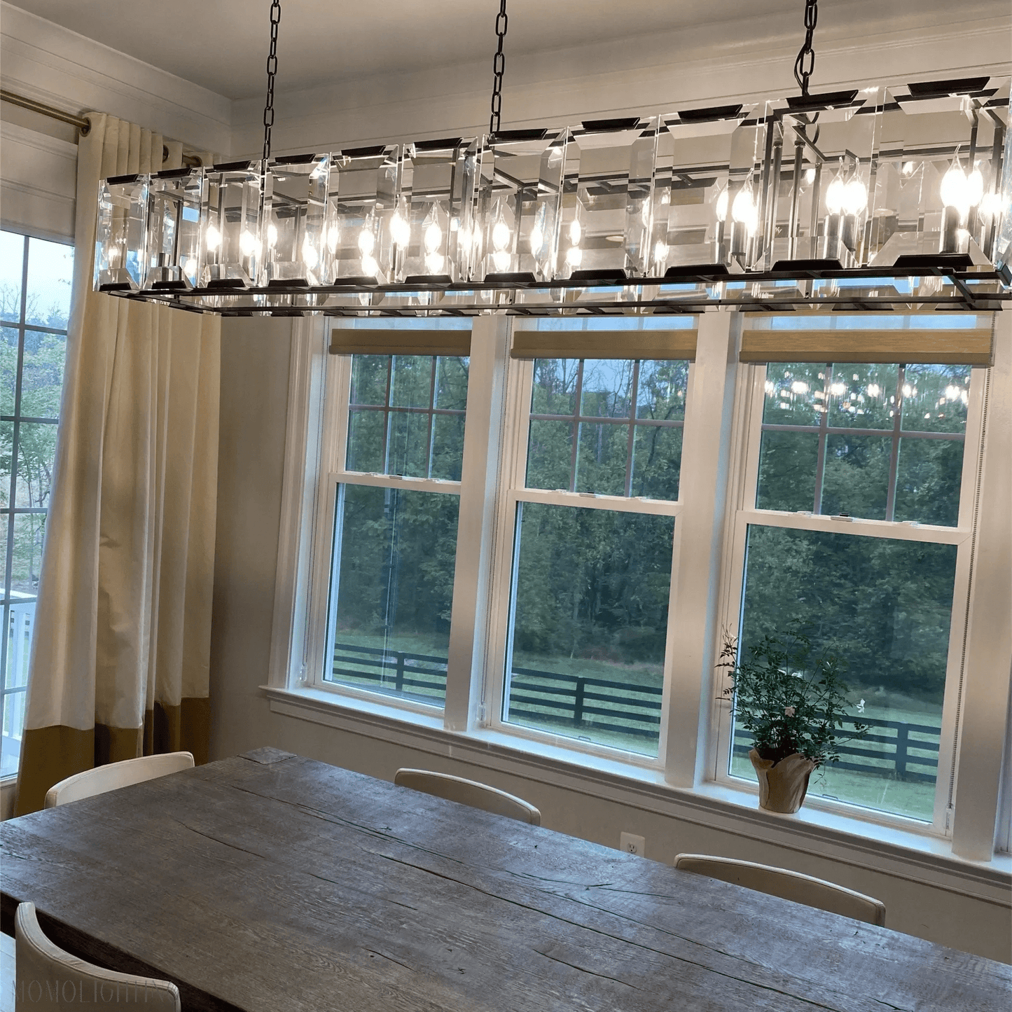 Harlow Multi Crystal Rectangular Chandelier-Nobipets
