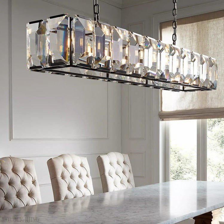 Harlow Multi Crystal Rectangular Chandelier-Nobipets