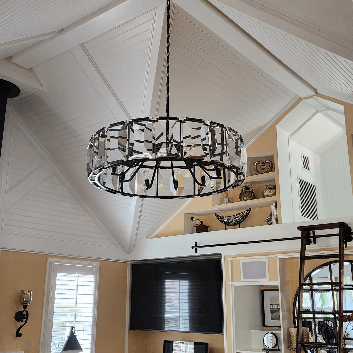 Harlow Multicurve Crystal Round Chandelier-Nobipets