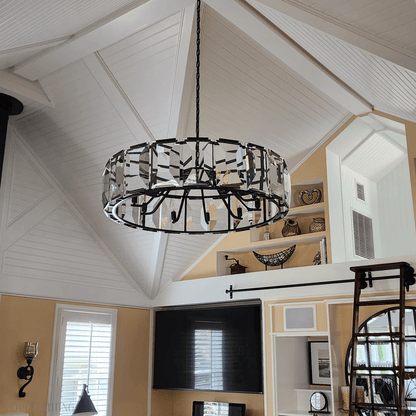 Harlow Multicurve Crystal Round Chandelier-Nobipets