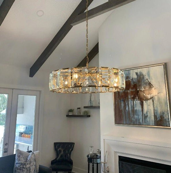 Harlow Multicurve Crystal Round Chandelier-Nobipets