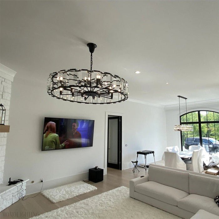 Harlow Multicurve Crystal Round Chandelier-Nobipets