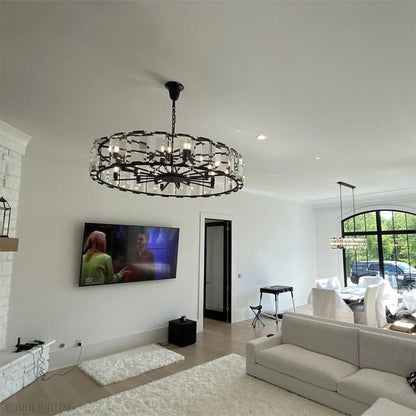Harlow Multicurve Crystal Round Chandelier-Nobipets