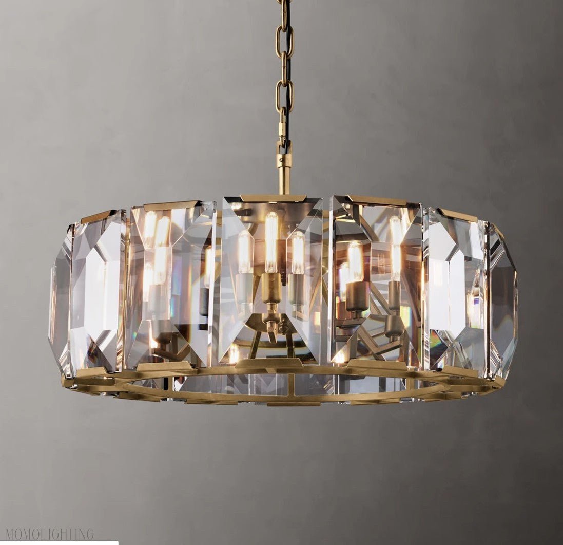 Harlow Multicurve Crystal Round Chandelier-Nobipets