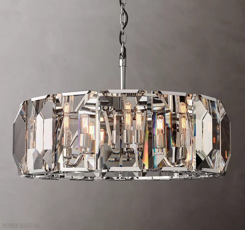 Harlow Multicurve Crystal Round Chandelier-Nobipets