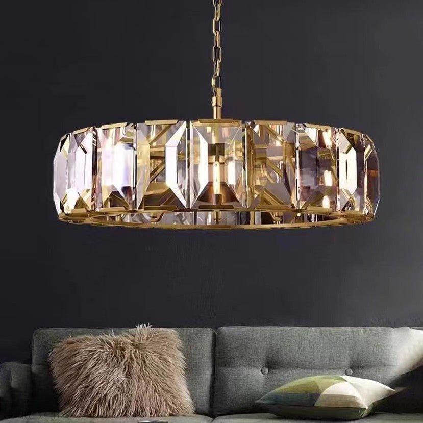Harlow Multicurve Crystal Round Chandelier-Nobipets
