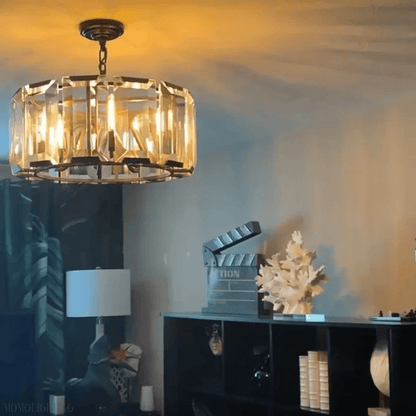 Harlow Multicurve Crystal Round Chandelier-Nobipets