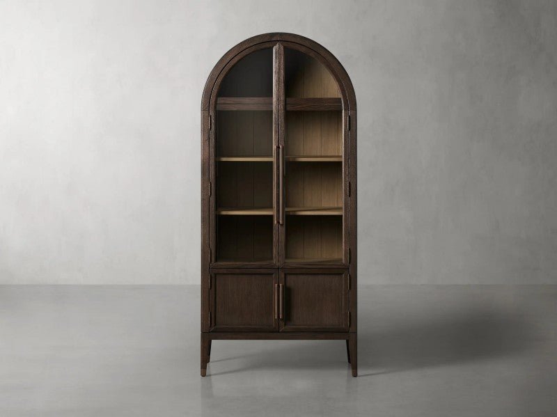 Hattie Glass-Door Oak Cabinet | Modern Farmhouse Design