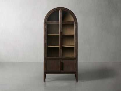 Hattie Glass-Door Oak Cabinet | Modern Farmhouse Design