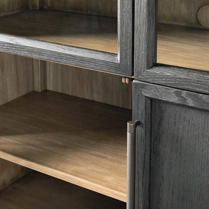 Hattie Glass-Door Oak Cabinet | Modern Farmhouse Design