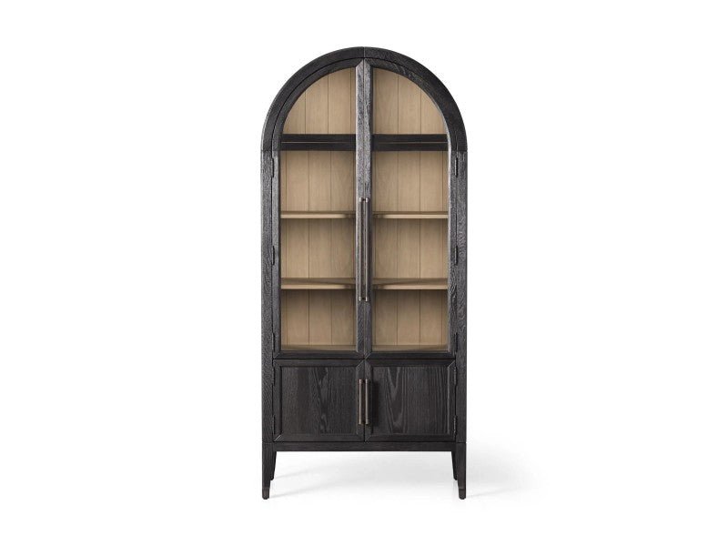 Hattie Glass-Door Oak Cabinet | Modern Farmhouse Design