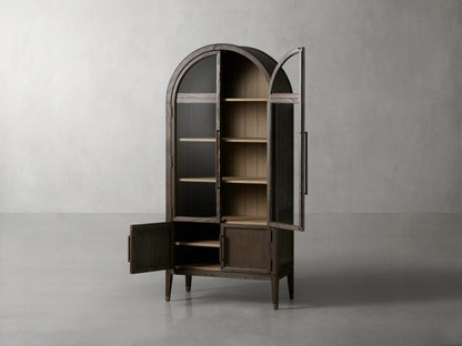 Hattie Glass-Door Oak Cabinet | Modern Farmhouse Design