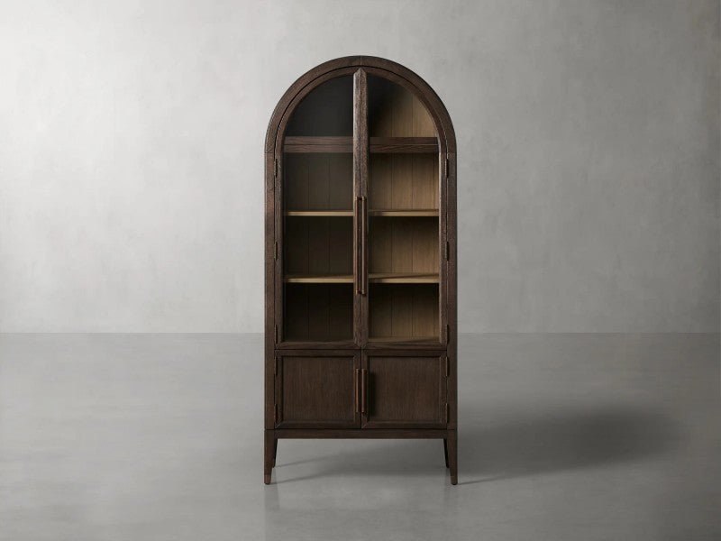 Hattie Glass-Door Oak Cabinet | Modern Farmhouse Design