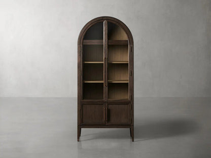 Hattie Glass-Door Oak Cabinet | Modern Farmhouse Design
