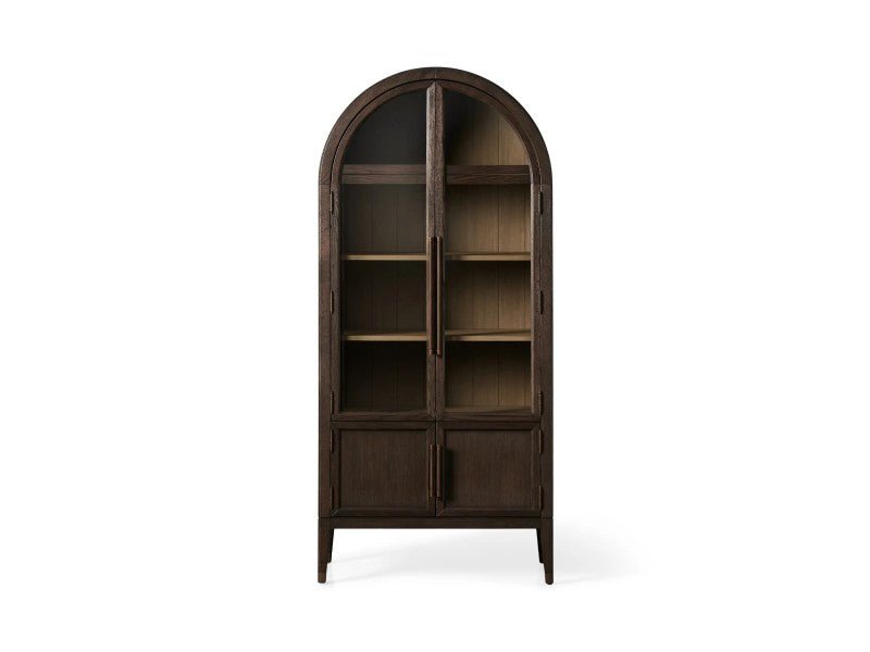 Hattie Glass-Door Oak Cabinet | Modern Farmhouse Design