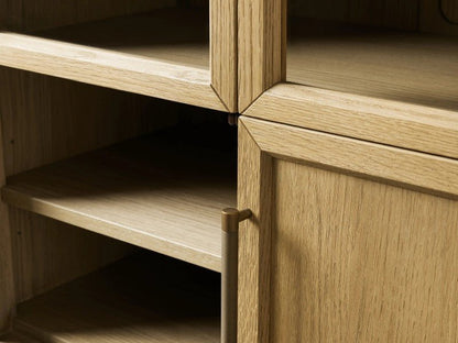 Hattie Glass-Door Oak Cabinet | Modern Farmhouse Design