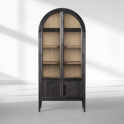 Hattie Glass-Door Oak Cabinet | Modern Farmhouse Design