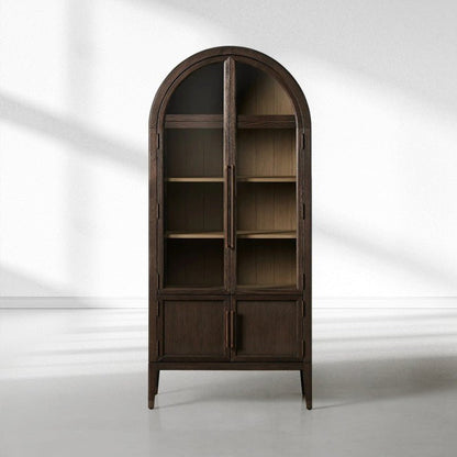 Hattie Glass-Door Oak Cabinet | Modern Farmhouse Design