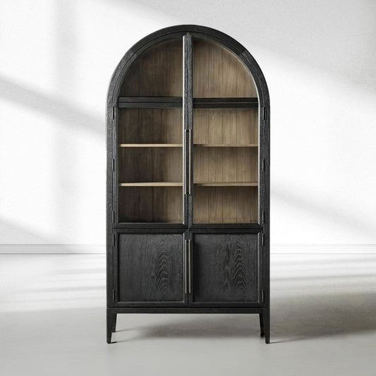 Hattie Glass-Door Oak Cabinet | Modern Farmhouse Design