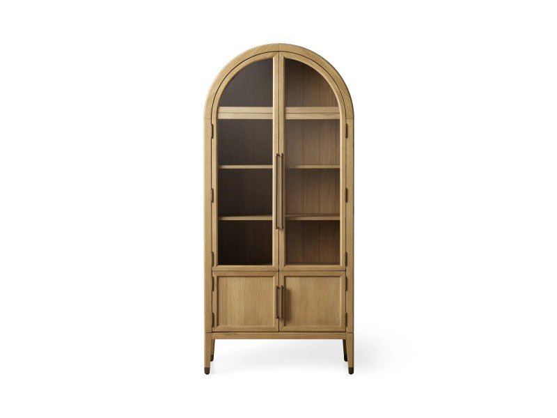Hattie Glass-Door Oak Cabinet | Modern Farmhouse Design