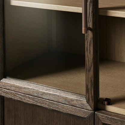 Hattie Glass-Door Oak Cabinet | Modern Farmhouse Design