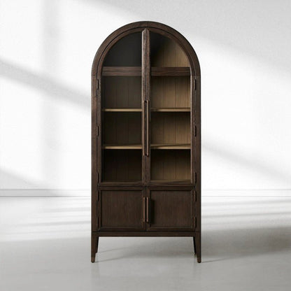 Hattie Glass-Door Oak Cabinet | Modern Farmhouse Design