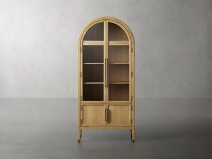 Hattie Glass-Door Oak Cabinet | Modern Farmhouse Design