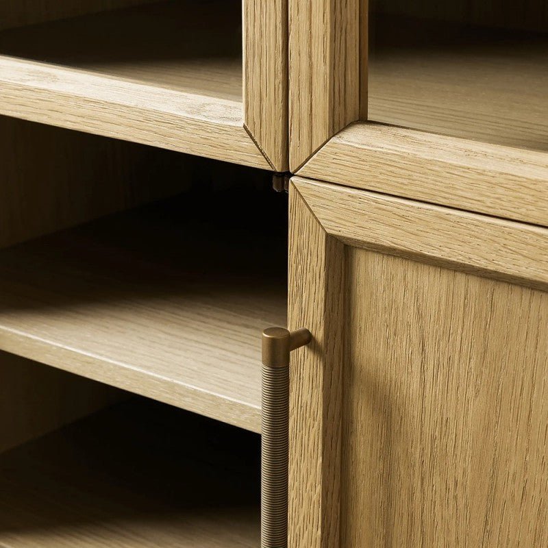 Hattie Glass-Door Oak Cabinet | Modern Farmhouse Design