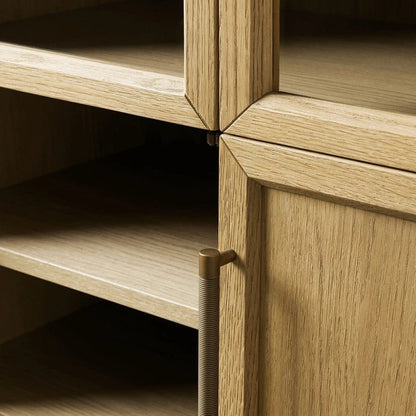 Hattie Glass-Door Oak Cabinet | Modern Farmhouse Design