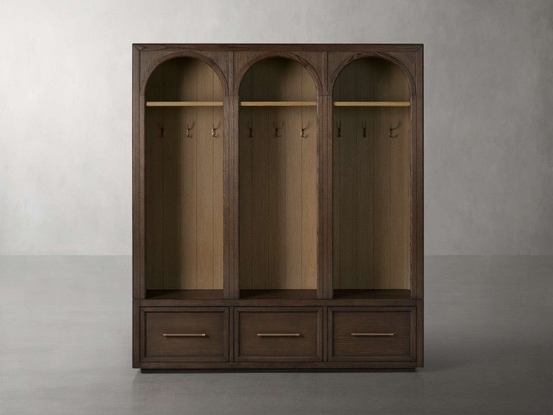 Hattie Triple Entryway Cabinet in Oak 69.75"W