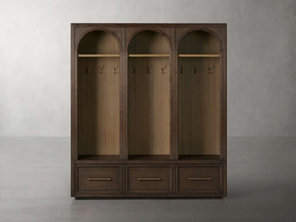 Hattie Triple Entryway Cabinet in Oak 69.75"W