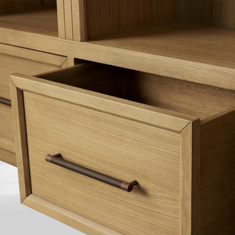 Hattie Triple Entryway Cabinet in Oak 69.75"W